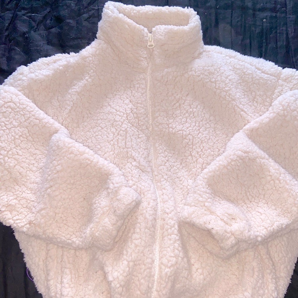 White Faux Fur Coat Y2K